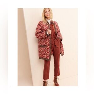 Anna Sui x Anthropologie Pop-Pourrri Orange Floral Down Coat